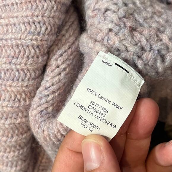 J CREW Handknit Popcorn Sweater Size XS Pink lambswool #30001 Womens Warm - Picture 8 of 9